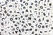 White alphabet letter tiles