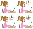 女性　パソコン