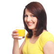Young Woman with a Glass of Orange Juice