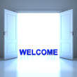 Illustration: Wellcome word conceptual in the future Wellcome word conceptual in the future