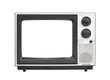 1980's Portable Television Set with Empty Screen Isolated 1980's Portable Television Set with Empty Screen Isolated