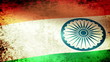 India Flag Waving, grunge look
