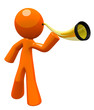 Orange Man With Golden Ear Trumpet