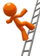 Orange Man Falling From Ladder Accident