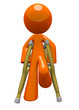 Orange Man with Crutches Front View