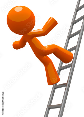 Illustration: Orange Man Falling From Ladder Accident Orange Man Falling From Ladder Accident