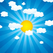 vector clouds and sun in the sky