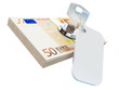 Photo: key stacks of euro on a white background key stacks of euro on a white background