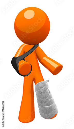 Illustration: Orange Man With Cast and Sling Orange Man With Cast and Sling