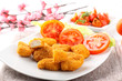 Chicken nuggets on dish