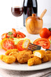 Chicken nuggets on dish