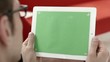 Business man using digital tablet pc for internet and email
