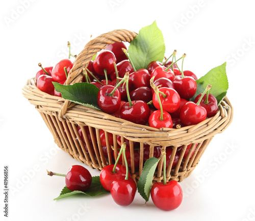 Photo: heap of cherry and leaf heap of cherry and leaf