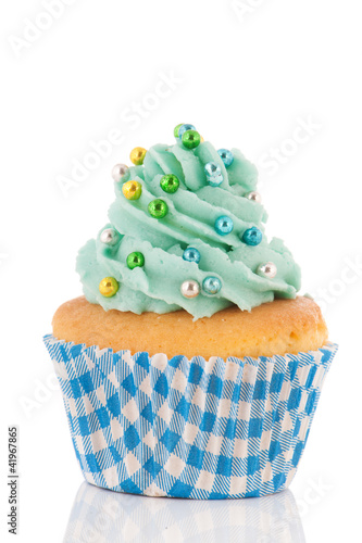 Photo: Cupcake in blue and green Cupcake in blue and green