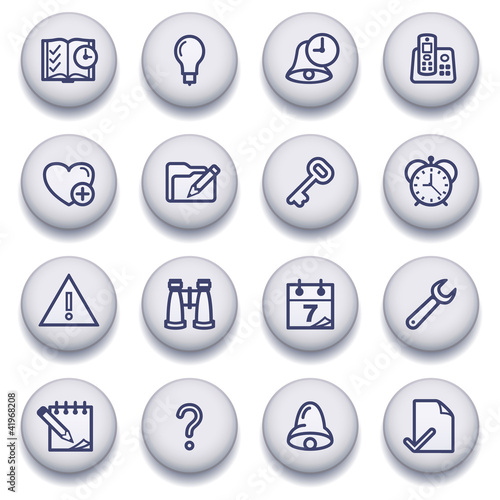 Vektor: Color buttons with contour icons 7 Color buttons with contour icons 7
