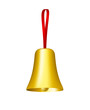 Golden bell with red ribbon Golden bell with red ribbon