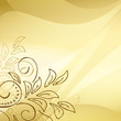 gold vector background with floral elements in the corner