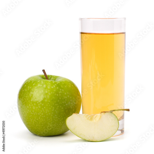 Photo: apple juice in glass and apple apple juice in glass and apple