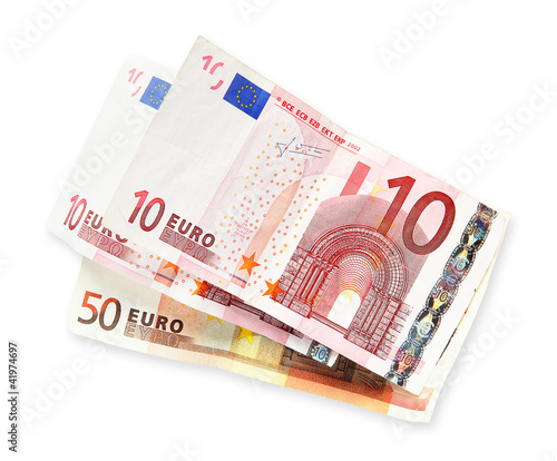 Photo: euros white background euros white background