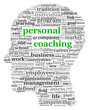 Personal coaching in word tag cloud on white background