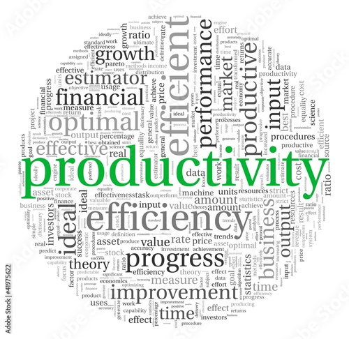 Illustration: Productivity concept in tag cloud Productivity concept in tag cloud