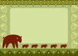 mother bear with her kids, frame