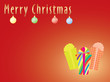 red Merry Christmas postcard with presents vector illustration red Merry Christmas postcard with presents vector illustration