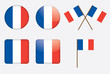 set of badges with flag of France vector illustration set of badges with flag of France vector illustration