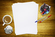pens and blank paper