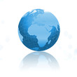 Globe transparent bleu