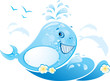funny whale is made of water drop