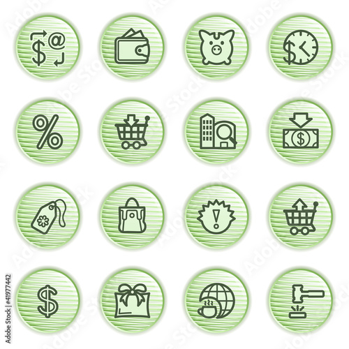 Vector: Commerce icons. Green series. Commerce icons. Green series.