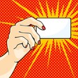 Illustration of a hand holding a card