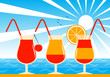 Vector: cocktails on beach cocktails on beach