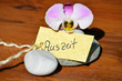Photo: Auszeit Schild Steine Orchideen Auszeit Schild Steine Orchideen