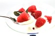Foto: yogurt with raspberries yogurt with raspberries