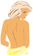 Back beautiful sexy nude woman silhouette.