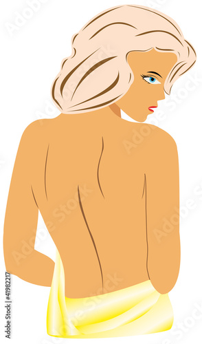 Vector: Back beautiful sexy nude woman silhouette. Back beautiful sexy nude woman silhouette.