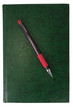 notebook cover and pen isolated