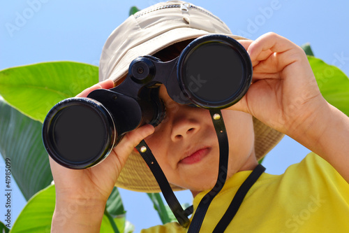 Photo: explorer boy with binoculars explorer boy with binoculars