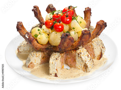 Photo: Delicious roasted pork with potatoes Delicious roasted pork with potatoes