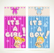 Blue It`s a boy and pink it`s a girl vertical banners Blue It`s a boy and pink it`s a girl vertical banners