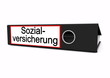 Illustration: Liegender Aktenordner mit der Aufschrift "Sozialversicherung" Liegender Aktenordner mit der Aufschrift "Sozialversicherung"