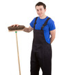 Man with a broom