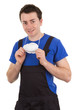 A man wearing a dust mask