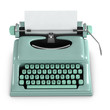 3d Typewriter with blank paper Top View