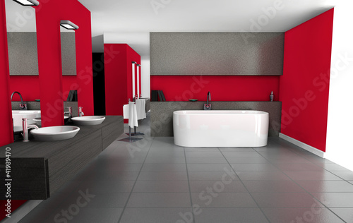 Photo: Bathroom Red Design Bathroom Red Design