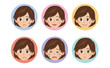 女性の表情4種