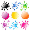 set of colored blots