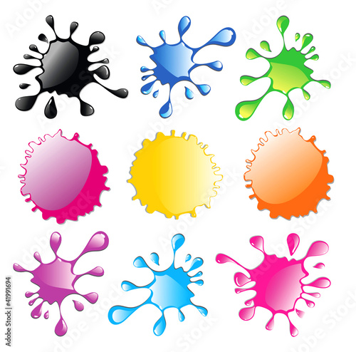 Vector: set of colored blots set of colored blots